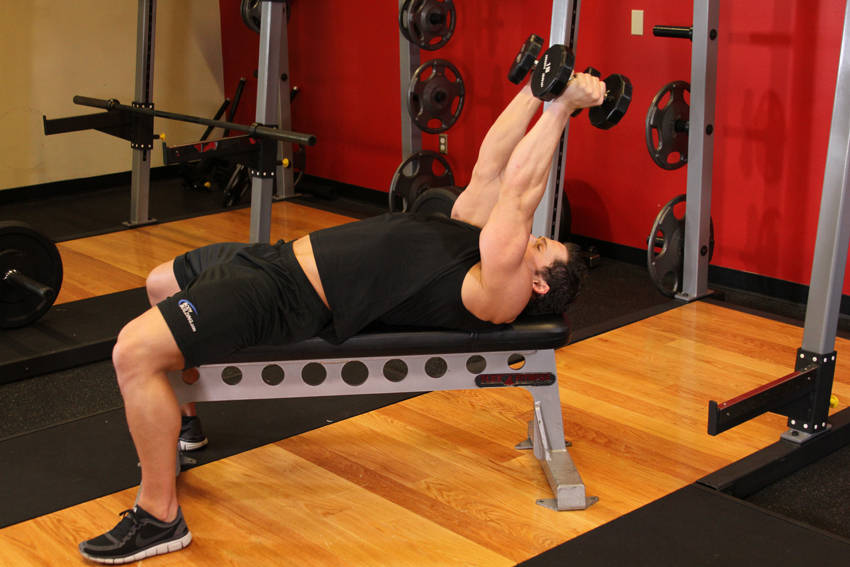 Lying Dumbbell Tricep Extension variant 2