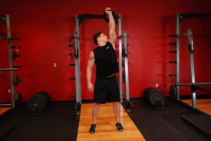 One-Arm Kettlebell Military Press To The Side variant 2