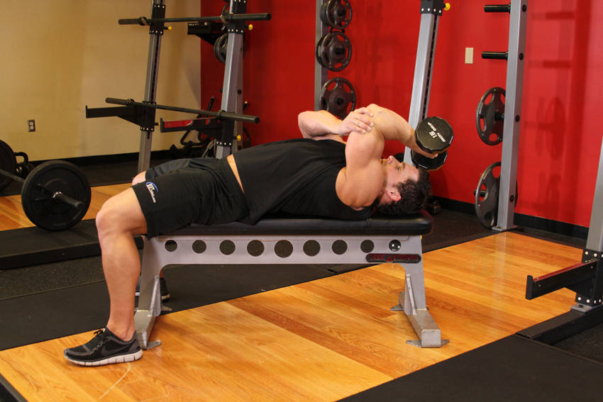 One Arm Pronated Dumbbell Triceps Extension variant 2
