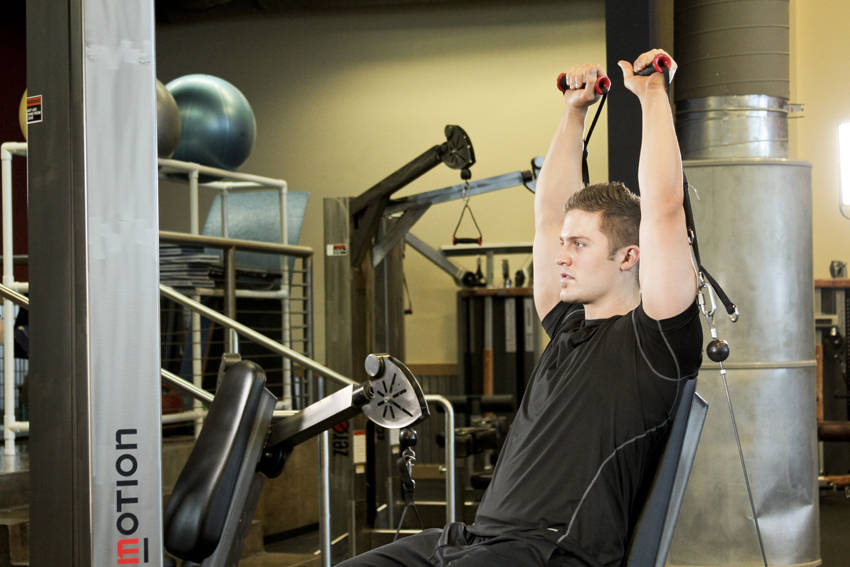 Seated Cable Shoulder Press variant 2
