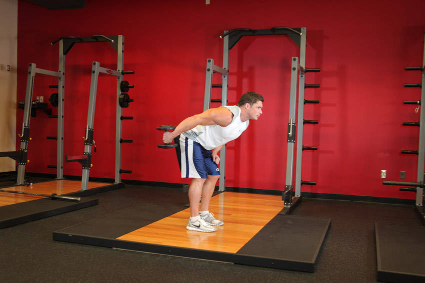 Standing Bent-Over One-Arm Dumbbell Triceps Extension variant 2