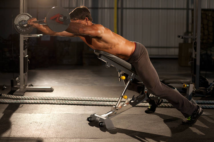 Straight Raises on Incline Bench variant 2